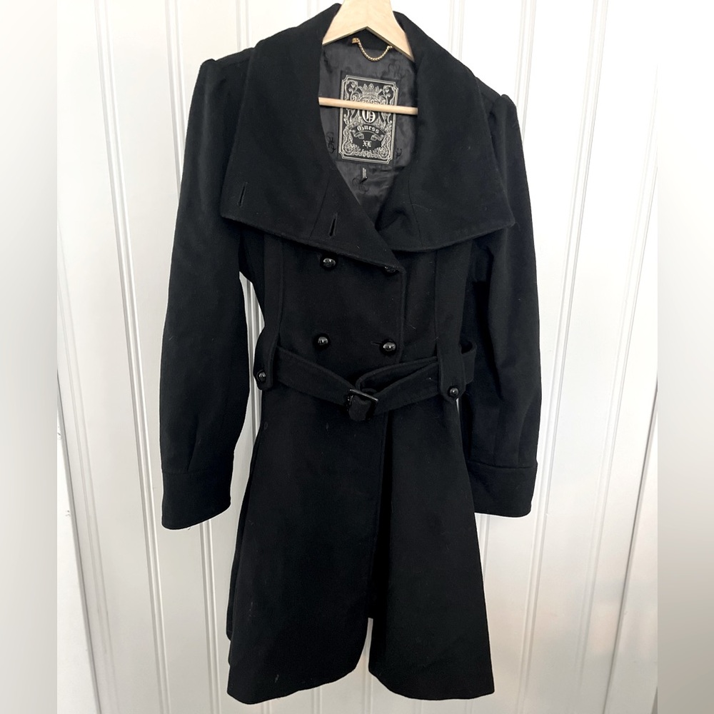 Guess Wool-trench pleated coat - XL